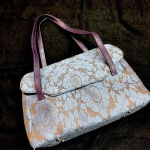 Vintage blue purse - blue with purple